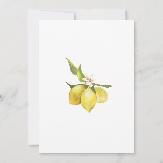 Invitation Mariage d'aquarelle aux citrons fleuris (Dos)