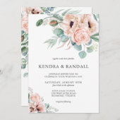 Invitation Mariage d'aquarelle beige et de verdure (Devant / Derrière)