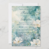 Invitation Mariage d'aquarelle blanche de charme (Devant)