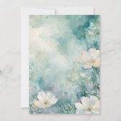 Invitation Mariage d'aquarelle blanche de charme (Dos)