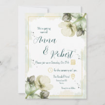 Mariage d'aquarelle blanche Hellebore