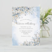 Invitation Mariage d'aquarelle bleu (Debout devant)
