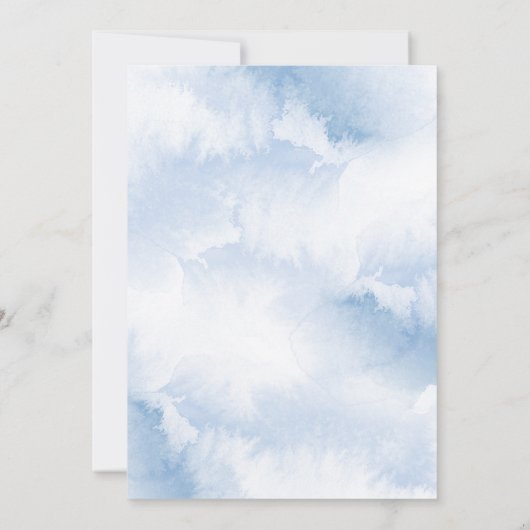 Invitation Mariage d'aquarelle bleu (Dos)