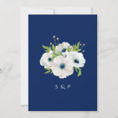 Invitation Mariage d'aquarelle bleu blanc de la marine modern (Dos)