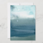 Invitation Mariage d'aquarelle bleu de plage moderne (Dos)