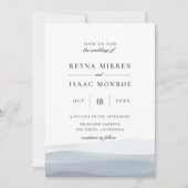 Invitation Mariage d'aquarelle bleu de trempage (Devant)