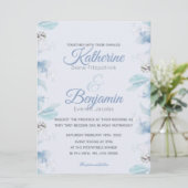 Invitation Mariage d'aquarelle bleu-duché (Debout devant)