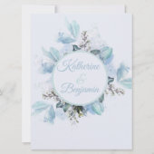 Invitation Mariage d'aquarelle bleu-duché (Dos)