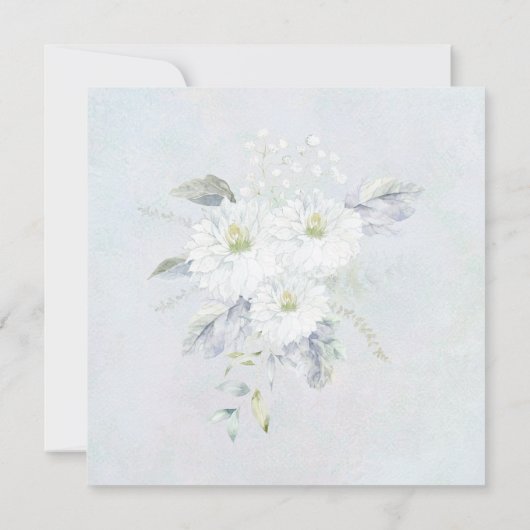 Invitation Mariage d'aquarelle bleu et blanc (Dos)