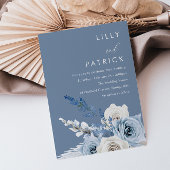 Invitation Mariage d'aquarelle bleu et blanc