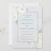 Invitation Mariage d'aquarelle bleu et blanc (Devant)