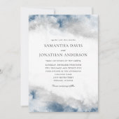 Invitation Mariage d'aquarelle bleu et gris Abstrait (Devant)
