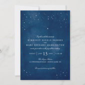 Invitation Mariage d'aquarelle bleu étoile (Devant)