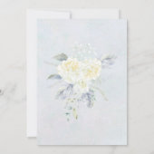 Invitation Mariage d'aquarelle bleu floral blanc (Dos)