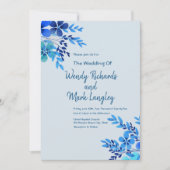 Invitation Mariage d'aquarelle bleu foncé (Devant)