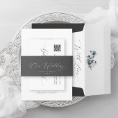 Invitation Mariage d'aquarelle bleu foncé