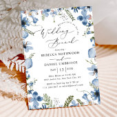 Invitation Mariage d'aquarelle bleu foncé