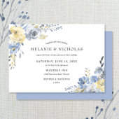 Invitation Mariage d'aquarelle bleu foncé