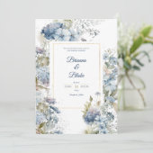 Invitation Mariage d'aquarelle bleu lavande romantique (Debout devant)