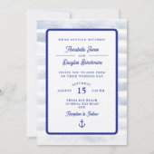 Invitation Mariage d'aquarelle bleu marine (Devant)