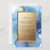 Invitation Mariage d'aquarelle bleu marine Abstrait (Devant)