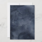 Invitation Mariage d'aquarelle bleu marine et ciel (Dos)