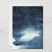 Invitation Mariage d'aquarelle bleu marine Starry Night (Dos)