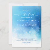 Invitation Mariage d'aquarelle bleu océan (Devant)