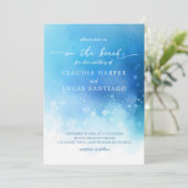 Invitation Mariage d'aquarelle bleu océan (Debout devant)