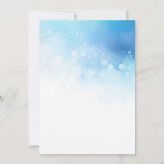 Invitation Mariage d'aquarelle bleu océan (Dos)