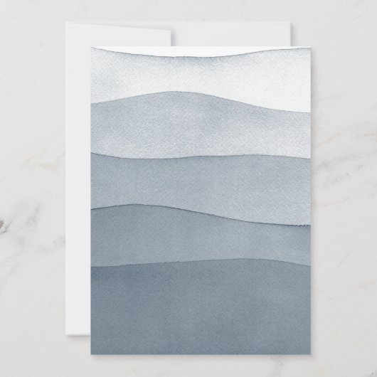 Invitation Mariage d'aquarelle bleu plongé (Dos)