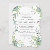 Invitation Mariage d'aquarelle bleu Serenity rustique (Devant)