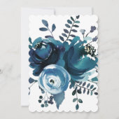Invitation Mariage d'aquarelle bleu vintage (Dos)