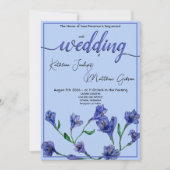 Invitation Mariage d'aquarelle bleu violet (Devant)