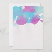 Invitation Mariage d'aquarelle bleu violet des rêves vifs (Dos)