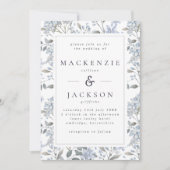 Invitation Mariage d'aquarelle Blue Hydrangeas (Devant)