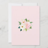 Invitation Mariage d'aquarelle botanique de rose pâle (Dos)