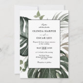 Invitation Mariage d'aquarelle botanique de verdure rustique (Devant)