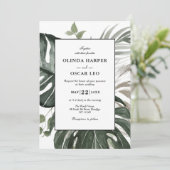 Invitation Mariage d'aquarelle botanique de verdure rustique (Debout devant)