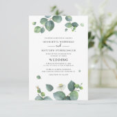 Invitation Mariage d'aquarelle botanique d'Eucalyptus (Debout devant)