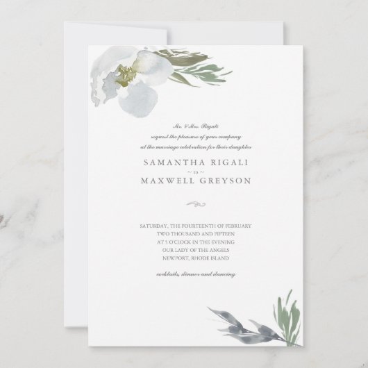 Invitation Mariage d'aquarelle botanique moderne (Devant)