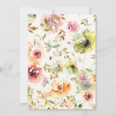 Invitation Mariage d'aquarelle botanique rustique de Bourgogn (Dos)