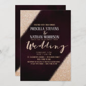 Invitation Mariage d'aquarelle Bourgogne de la Parties scinti (Devant / Derrière)