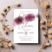 Invitation Mariage d'aquarelle Bourgogne - Élégant script