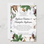 Invitation Mariage d'aquarelle brillant en fleur de coton (Devant)