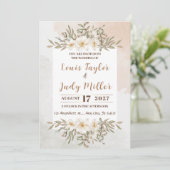 Invitation Mariage d'aquarelle Brown et crème (Debout devant)