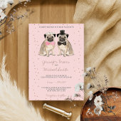 Invitation Mariage d'aquarelle Carlin rose