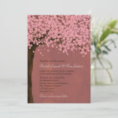 Invitation Mariage d'aquarelle Cherry Blossom / Sakura (Dusk) (Debout devant)