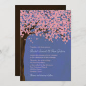 Invitation Mariage d'aquarelle Cherry Blossom / Sakura (Nuit) (Devant / Derrière)