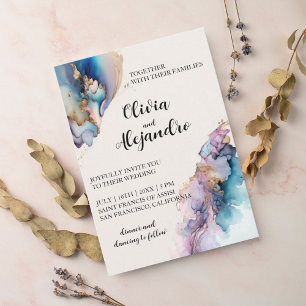 Invitation Mariage d'aquarelle cosmique
